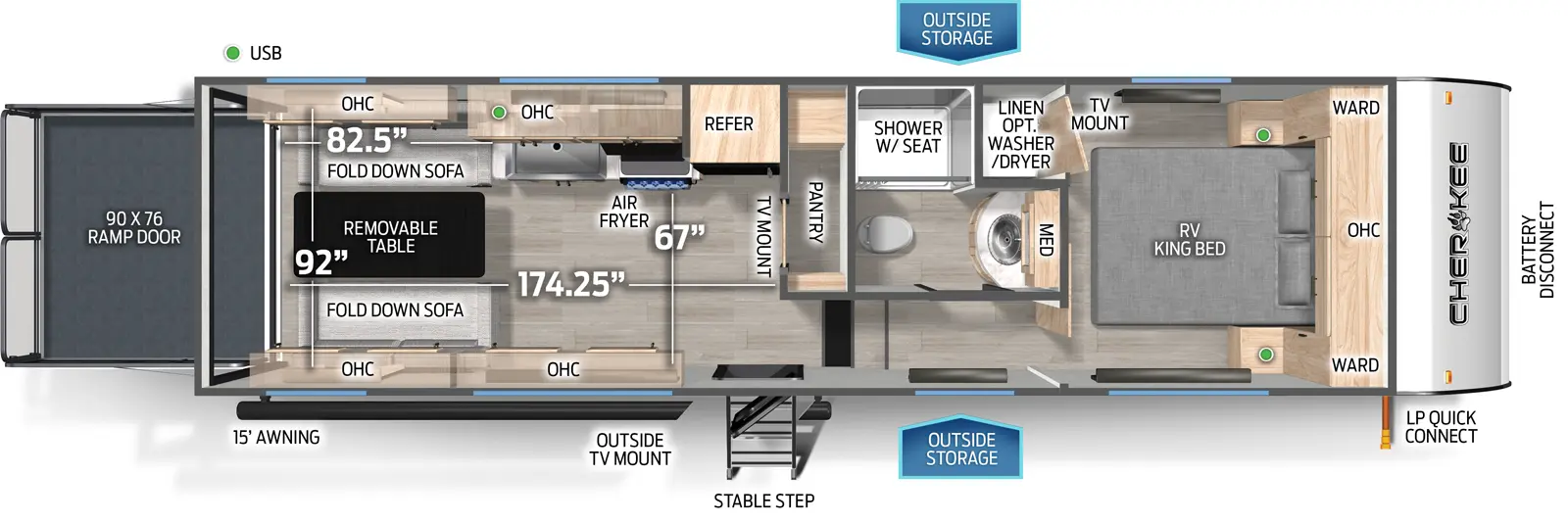 Cherokee 256RRBL Floorplan